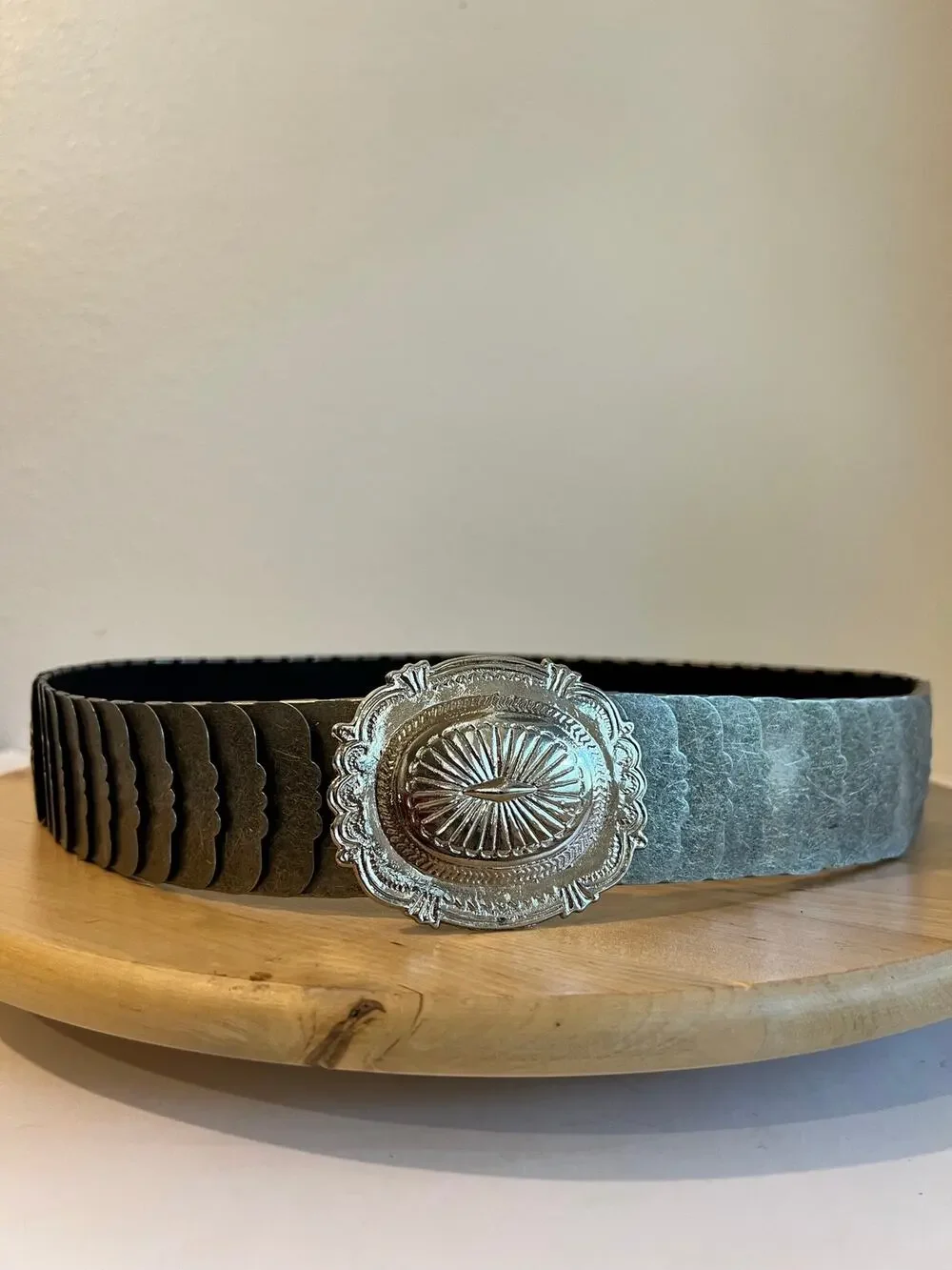 Vintage 90s Western Silver Chunky Chain Link Stretchy Belt Size Medium/Large